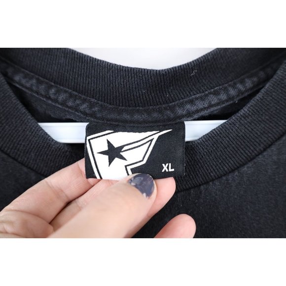 Vintage Famous Stars and Straps Mens XL Faded Spell Out Double Sided T-Shirt - Picture 5 of 9